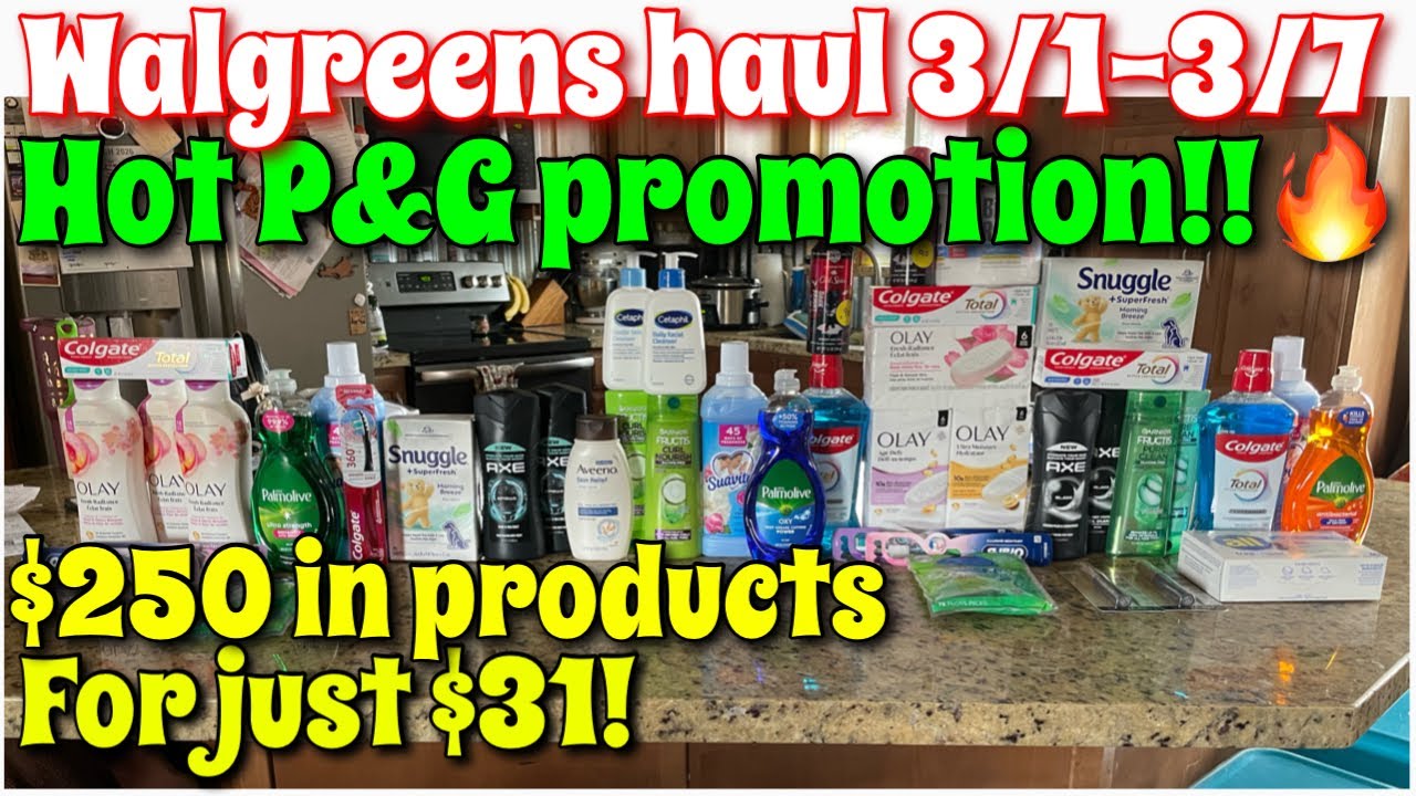 Walgreens couponing haul 3/1-3/7! Fire P&G promotion this week! | $250 in products for $31!🤩