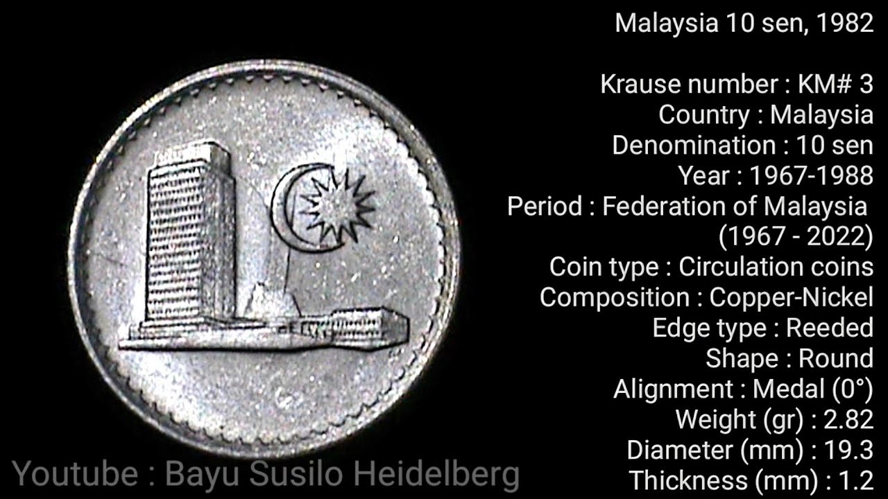 Malaysia&nbsp;10&nbsp;sen 1982