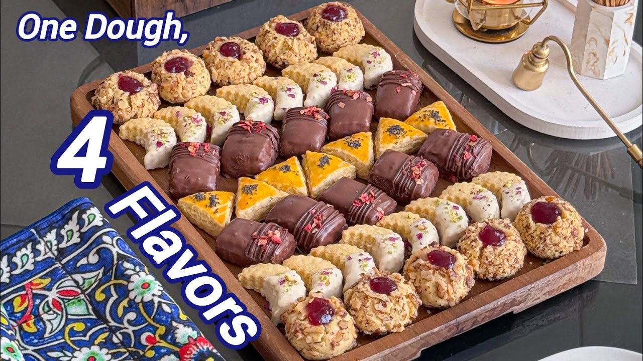 An Assortment of Cookies for Nowruz | شیرینی عید | Walnut, Cardamom, Chocolate, & Lime Cookies