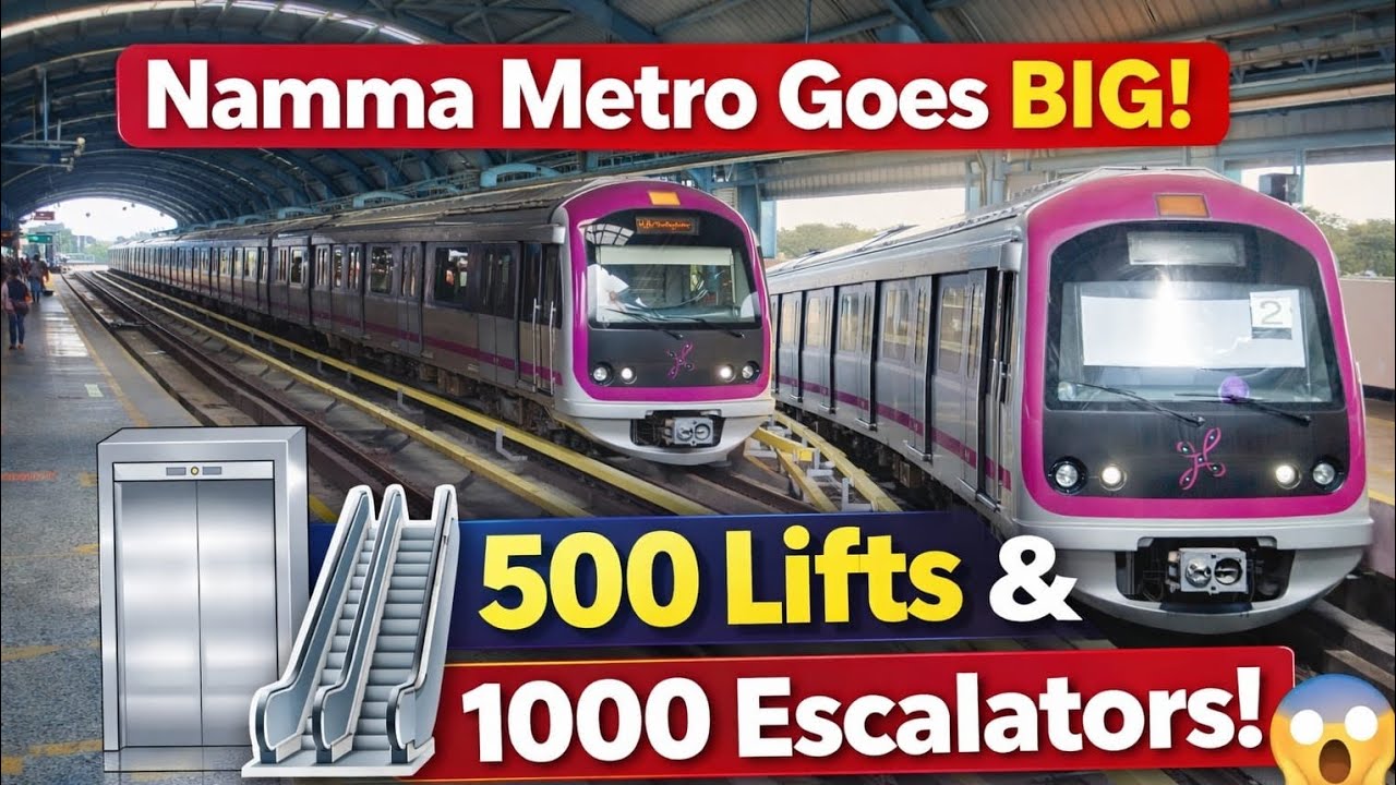 ನಮ್ಮ ಮೆಟ್ರೋ Mega Upgrade | 500 Lifts, 1000 Escalators | Bengaluru Metro Expansion
