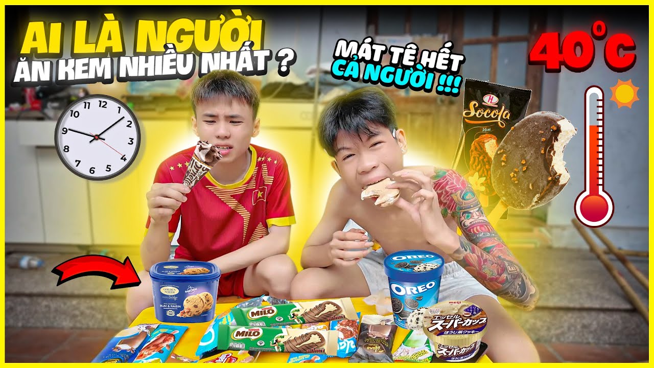 VLOG | Giải Nhiệt C&aacute;i N&oacute;ng M&ugrave;a H&egrave; Bằng Cuộc Thi Ăn Kem Si&ecirc;u M&aacute;t Lạnh !!!