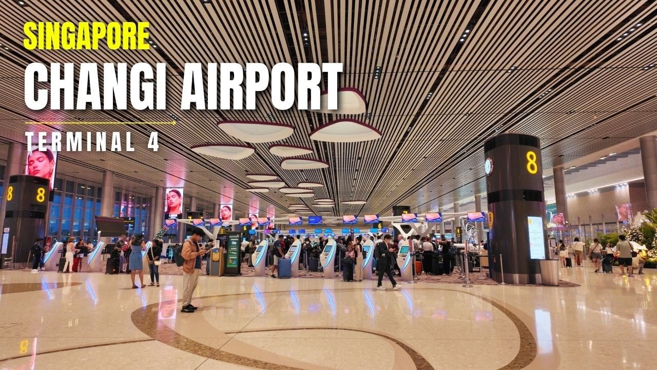 Singapore Changi Airport Terminal 4 Walking Tour | Arrival Hall, Departure Hall & Food Courts!