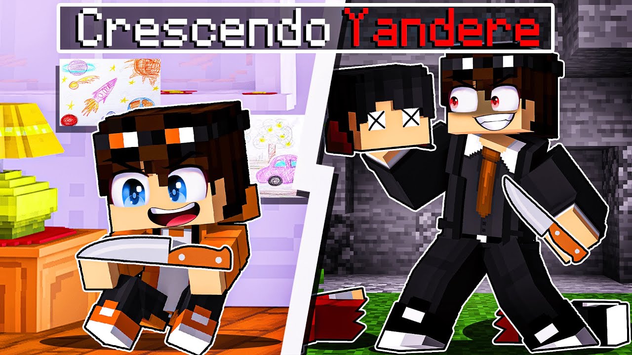 CRESCENDO como um YANDERE no Minecraft!
