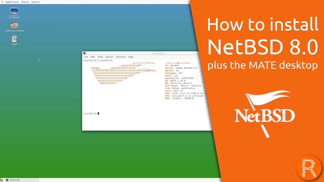 How to install NetBSD 8.0 plus the MATE desktop