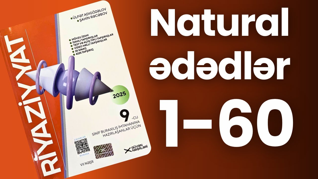 📘 9-cu Sinif Riyaziyyat  | Güvən 2025-2026 – Natural Ədədlər 1-60