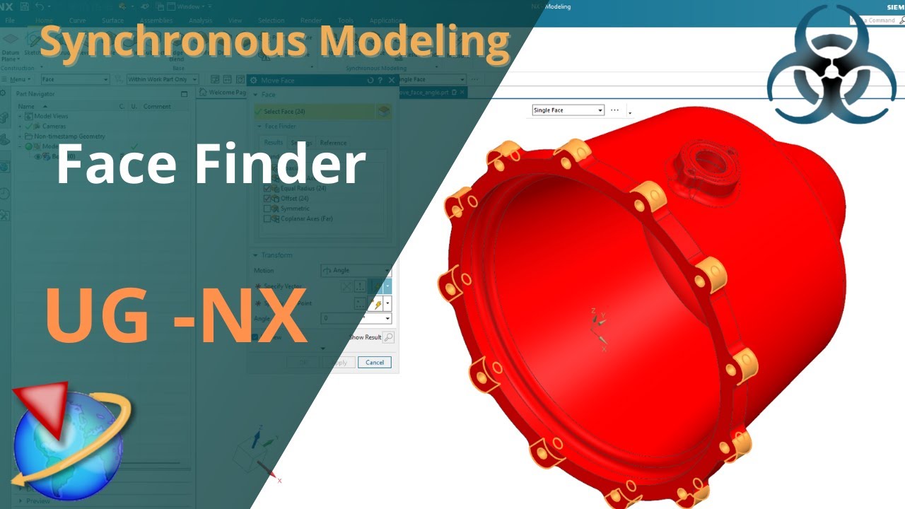 Siemens Unigraphics NX — основы синхронного моделирования Face Finder