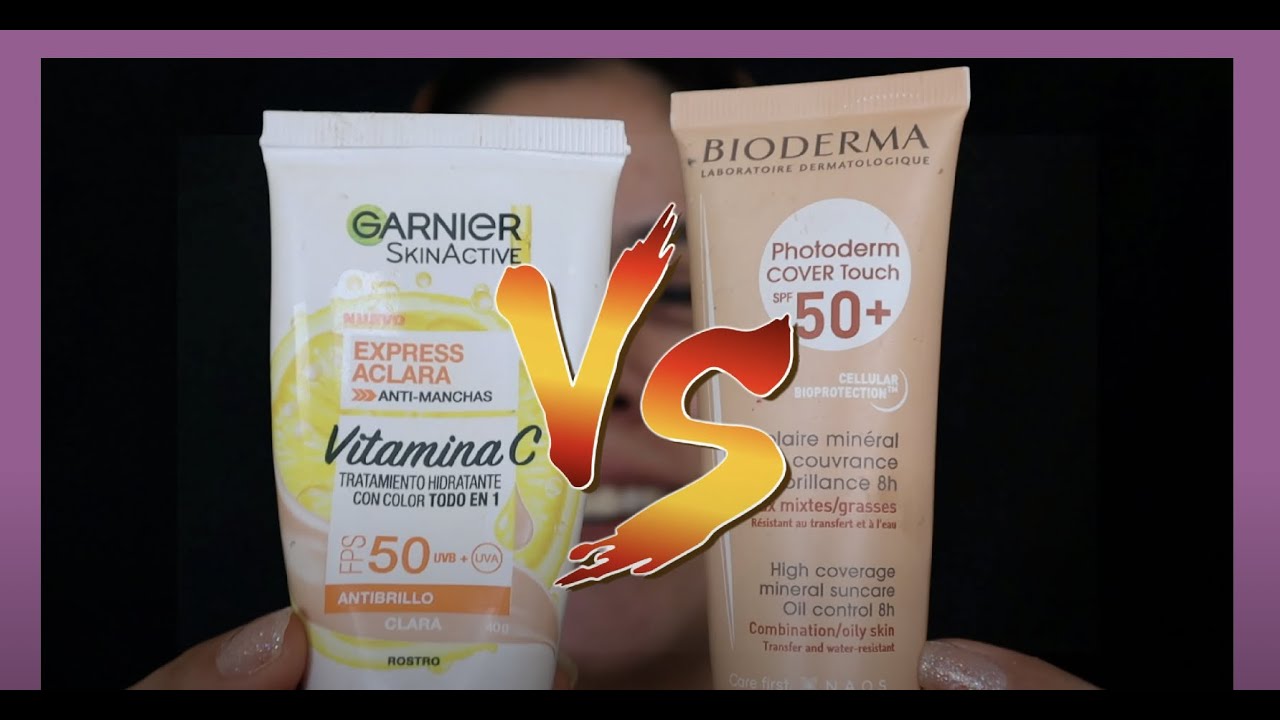 Bioderma Cover Touch Vs Garnier Express Aclara  Bloqueador Solar - reseña