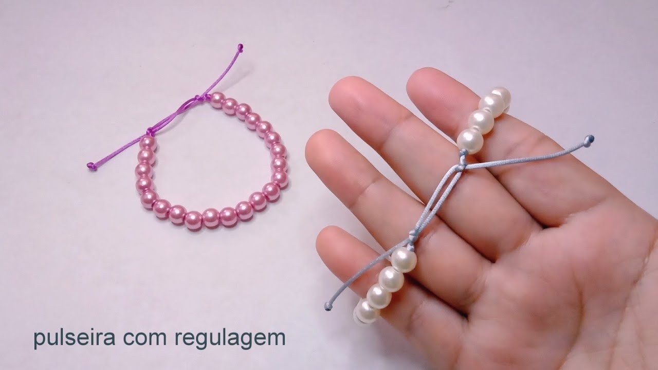 Pulseira de pérolas com a regulagem mais fácil do mundo/passo a passo.