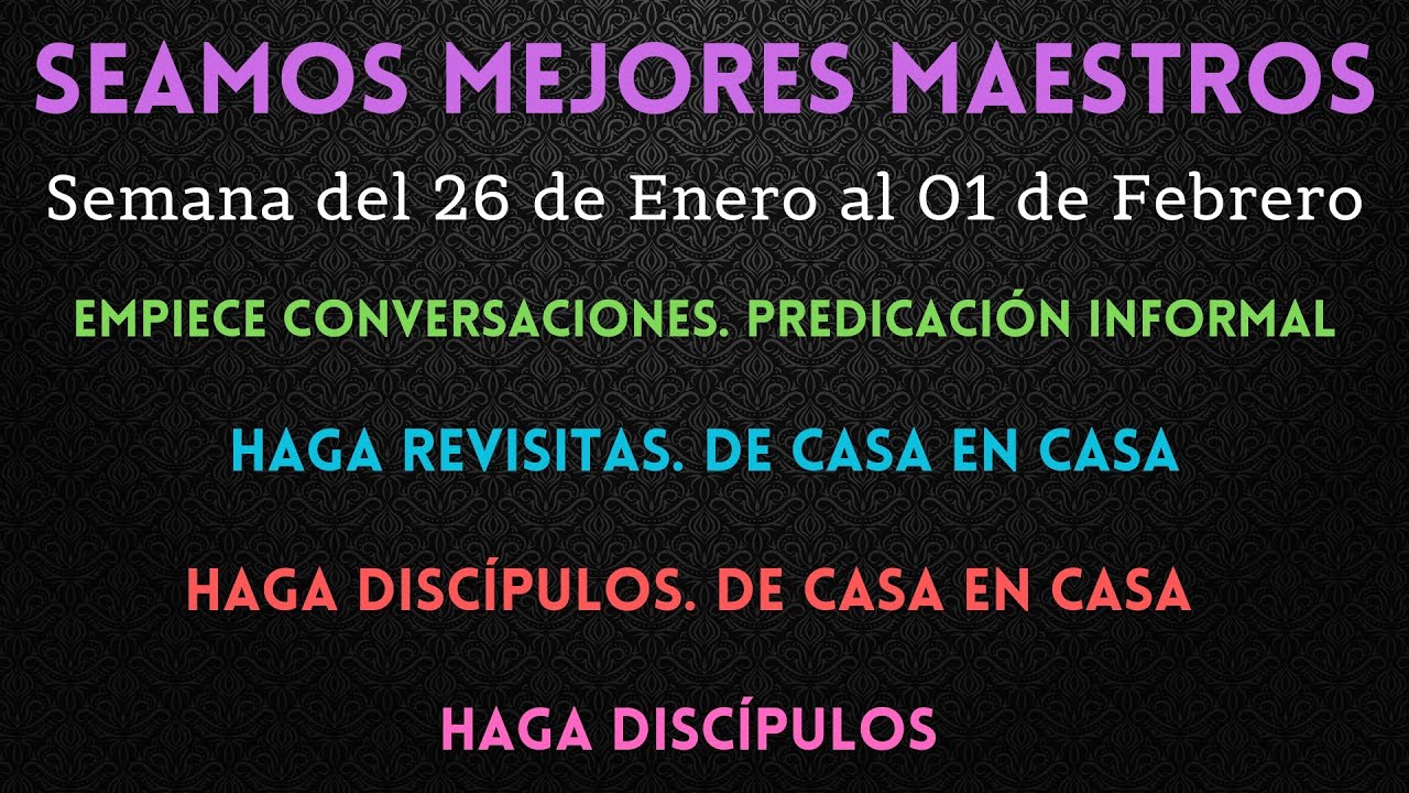 SEAMOS MEJORES MAESTROS ✅ SEMANA DEL 26 DE ENERO AL 01 DE FEBRERO