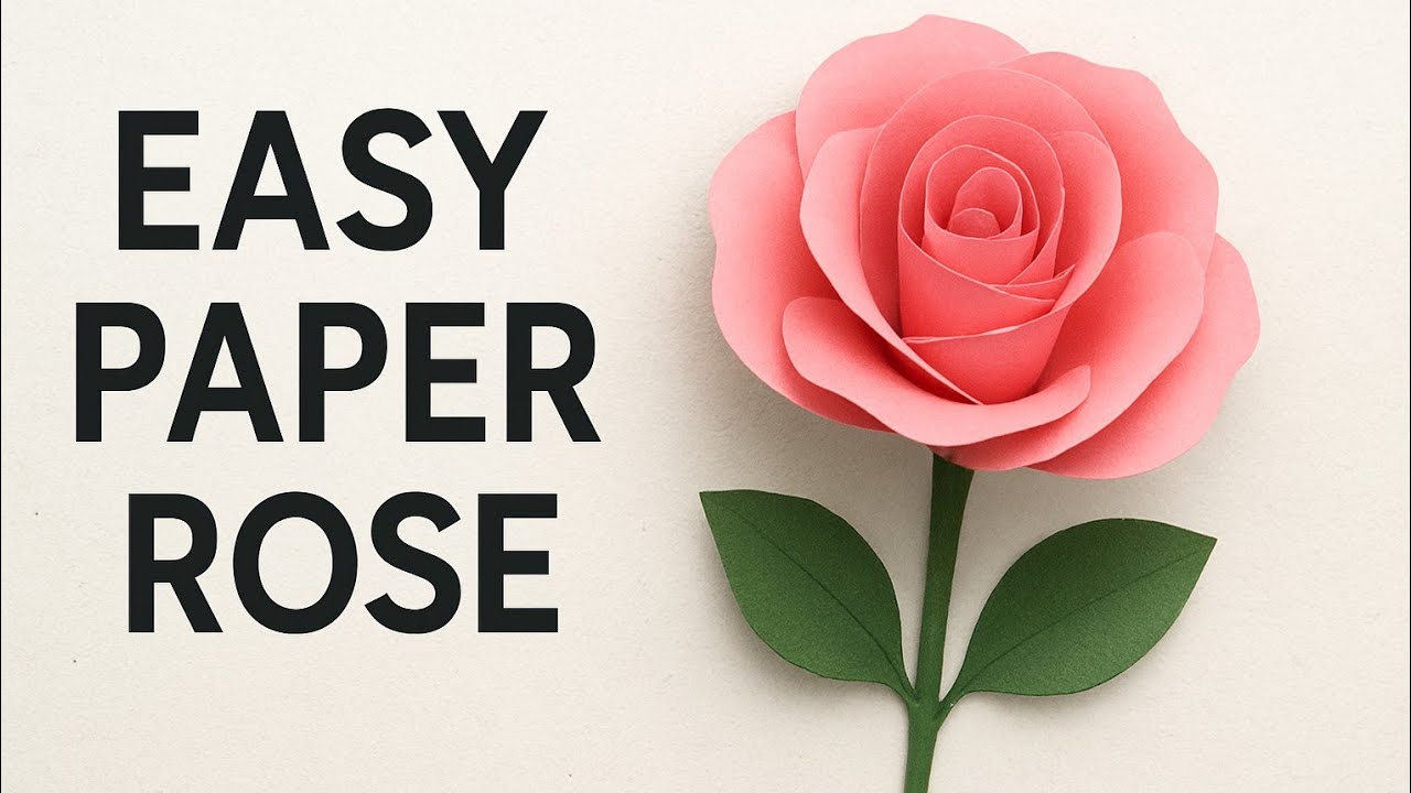 “How to Make Paper Rose Easy 🌹| 3D Paper Flower Tutorial with Color Paper | Viral Rose  