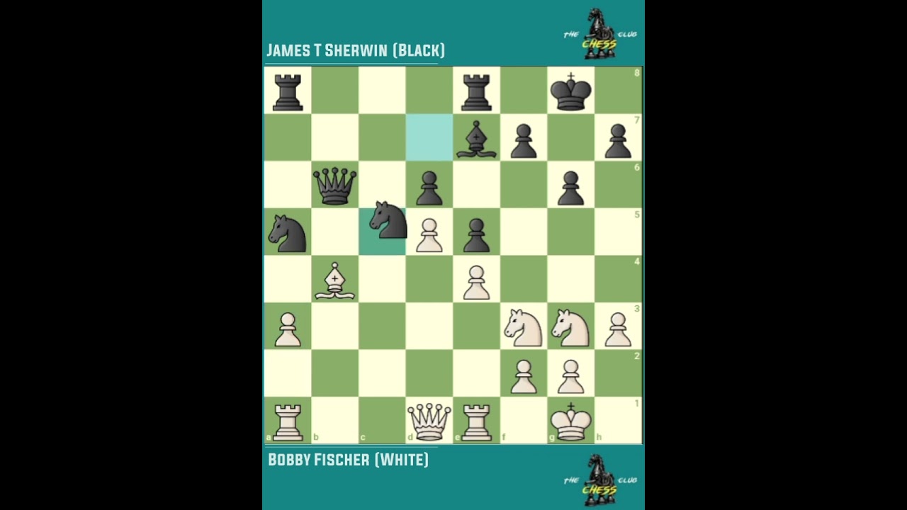Bobby Fischer vs James T Sherwin ◉ Chess Match Interzonal ‖ Portoroz → Slovenia (1958)