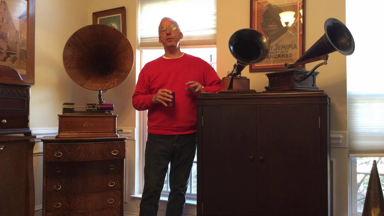 518.  Listening to an Edison Royal Purple cylinder on the Opera phonograph