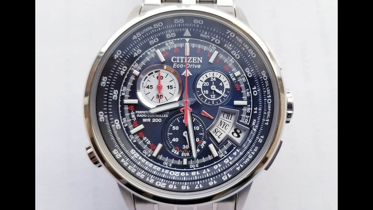 FOR SALE: CITIZEN Chrono Time AT Blue Atomic BY0000-56L Radio Controlled Watch!