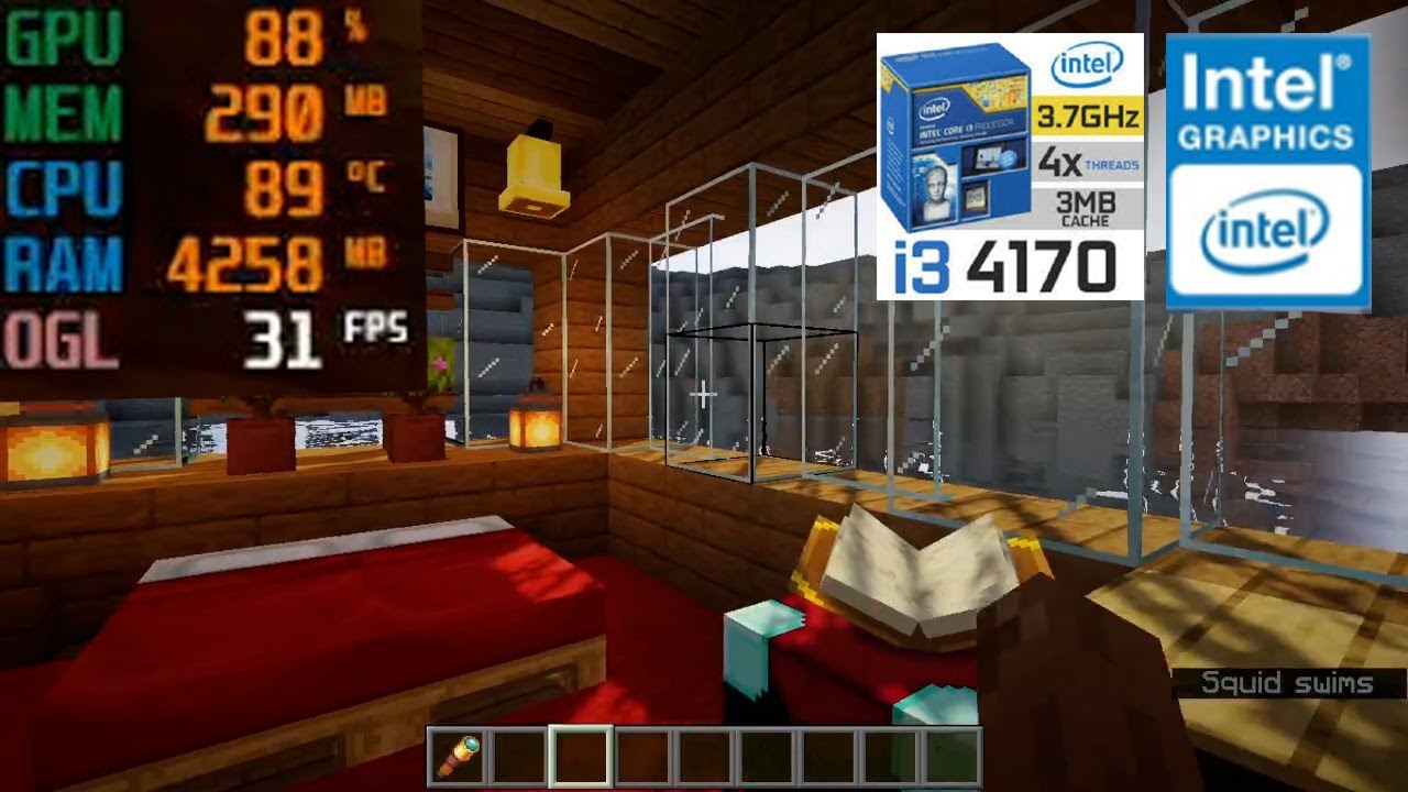 Minecraft Chocapic V6 Lite Shaders  | I3 4170 | Intel HD Graphics 4400 | 8GB RAM | 720P