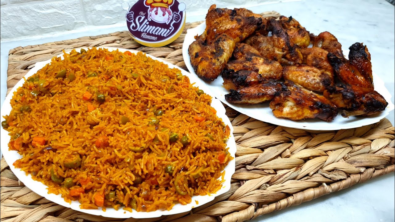 عشاء خفيق وبسيط 😋🥰روز جربي  أو روز مفور بطريقة سهلة مع أجنحة الدجاج في لفرن😋🥰😍