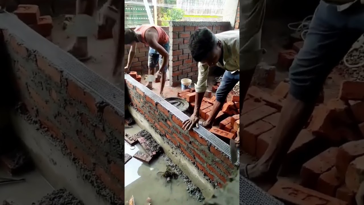 Construction Style | Brick reinforcement mesh  #civilengineering #shorts #engineering