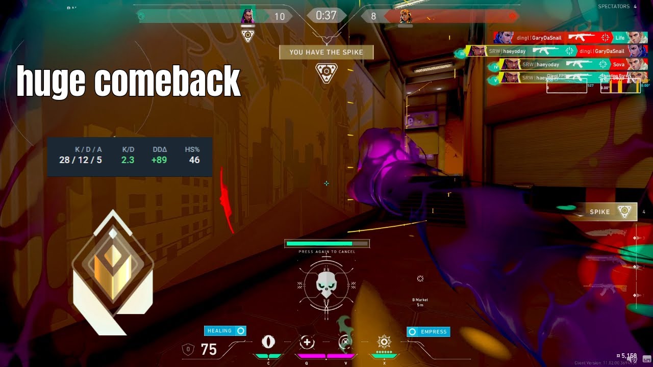 28 kills comeback | Reyna Radiant VOD | VALORANT