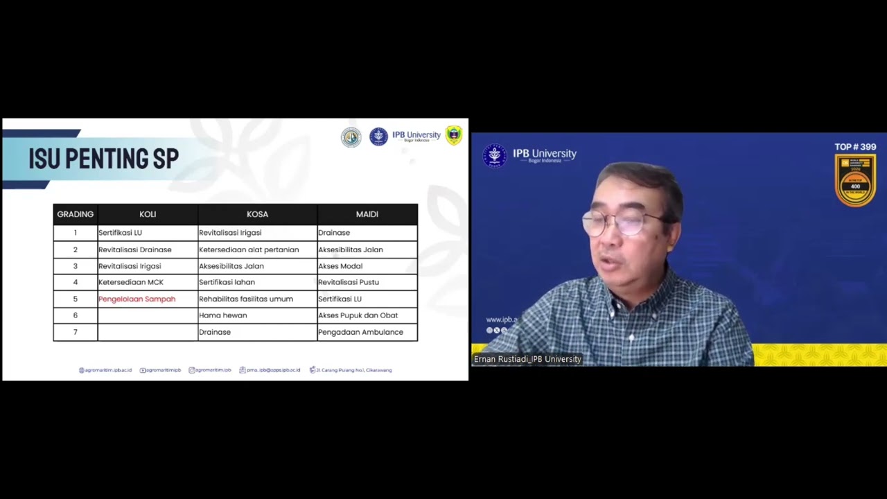 Prof. Dr. Ir. Ernan Rustiadi, M.Agr. | Seminar Hasil Pengabdian Masyarakat IPB 2025