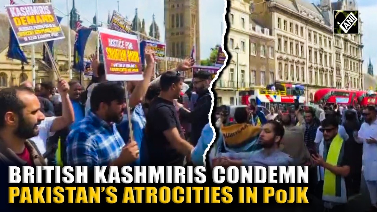 Huge! British Kashmiris protest outside UK Parliament over crackdown in PoJK by Pakistani forces