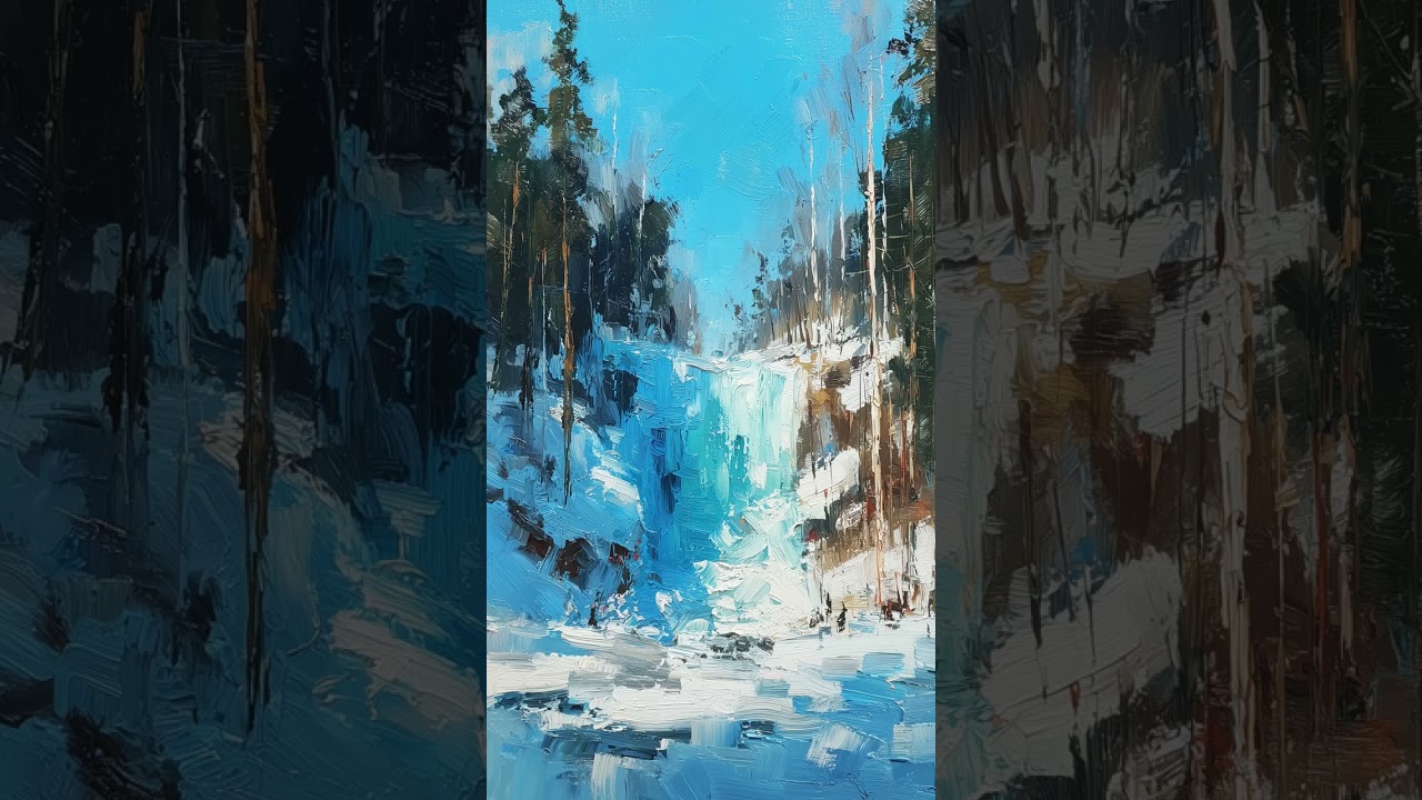 Frozen Waterfall (Painting 