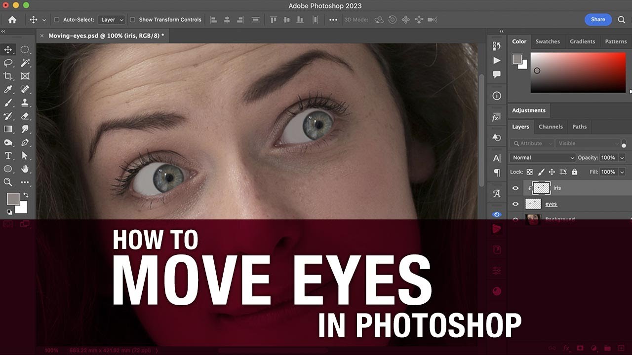 How to move eyes in Photoshop