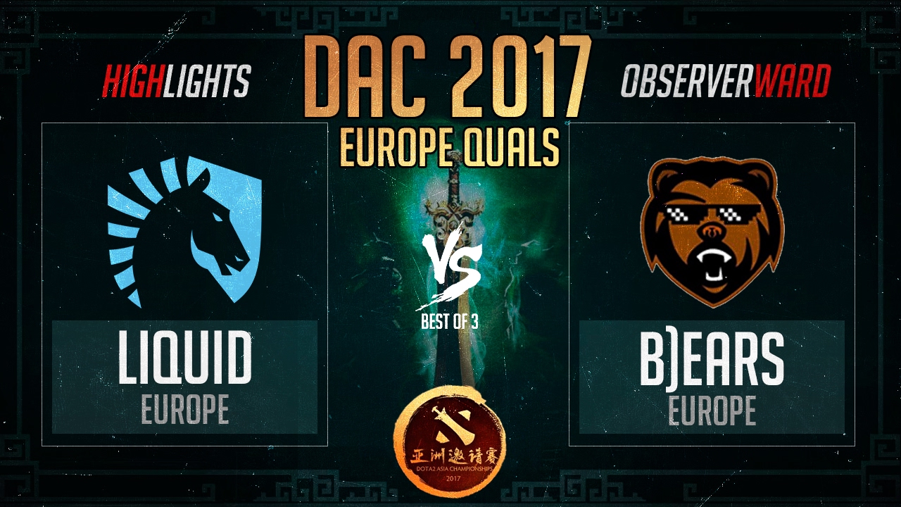 Team Liquid vs B)ears | BO3 | RU Highlights | DAC 2017 Europe Quals 10.02.2017