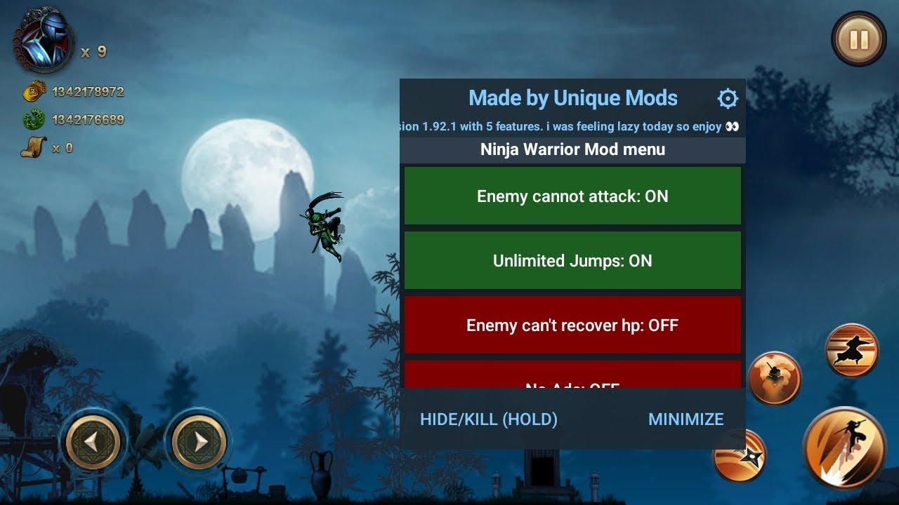 Ninja Warrior Mod Menu Версия 1.92.1 | Скачать взлом Ninja Warrior.....