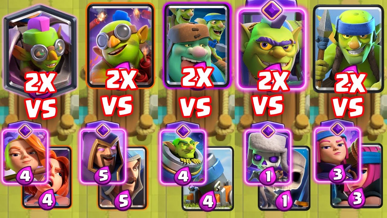 Evolved Cards + normal Cards Vs Goblin Cards X2  5 VS 5 | Clash royale Olympics
