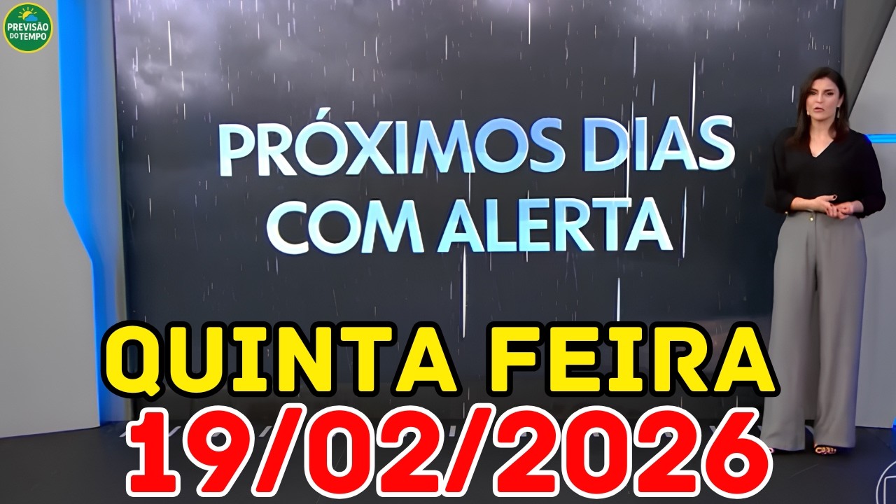 ALERTA MÁXIMO NO SUL: Ventos de 100 km/h e granizo no RS | Previsão do Tempo Jornal Nacional 19/02