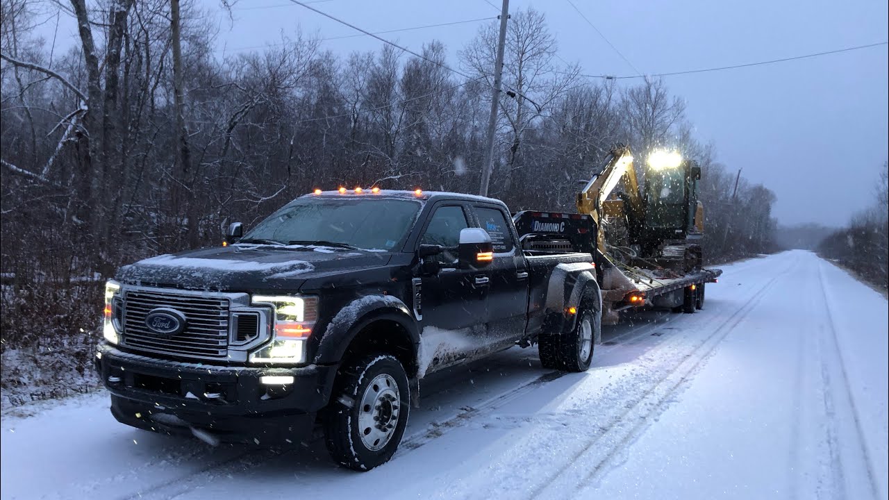 LAST WORK TRIP OF THE YEAR PART 2. TRANSPORT DAY. 2021 F450 TOWING 32k UP & DOWN KELLYS MOUNTAIN