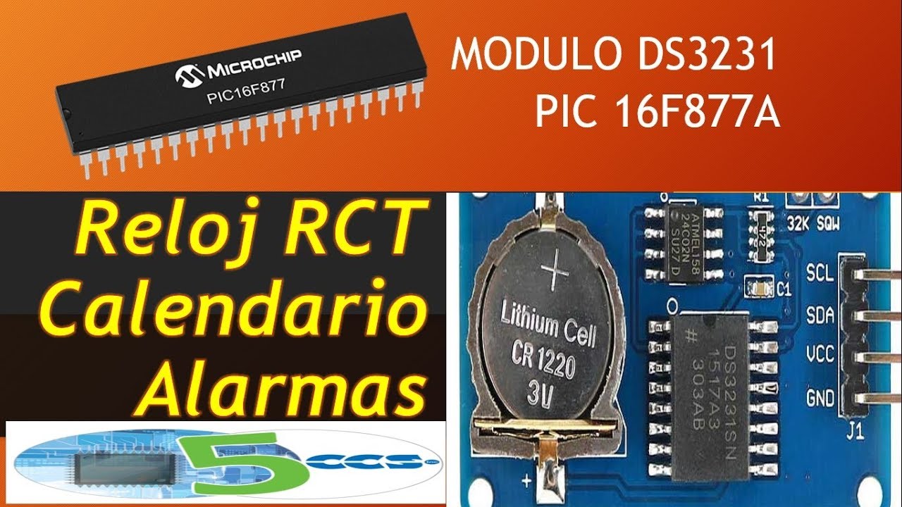 PIC16F877A DS3231 RTC Reloj, Calendario y Alarmas Reloj de Tiempo Real Jorge APC