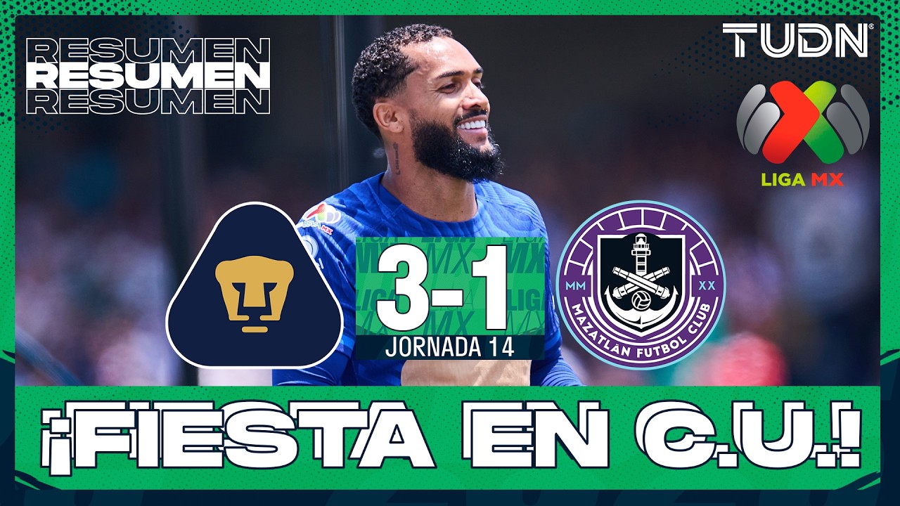 Resumen y goles - Pumas vs Mazatl&aacute;n | Liga MX - Jornada 14 Clausura 2026 | TUDN