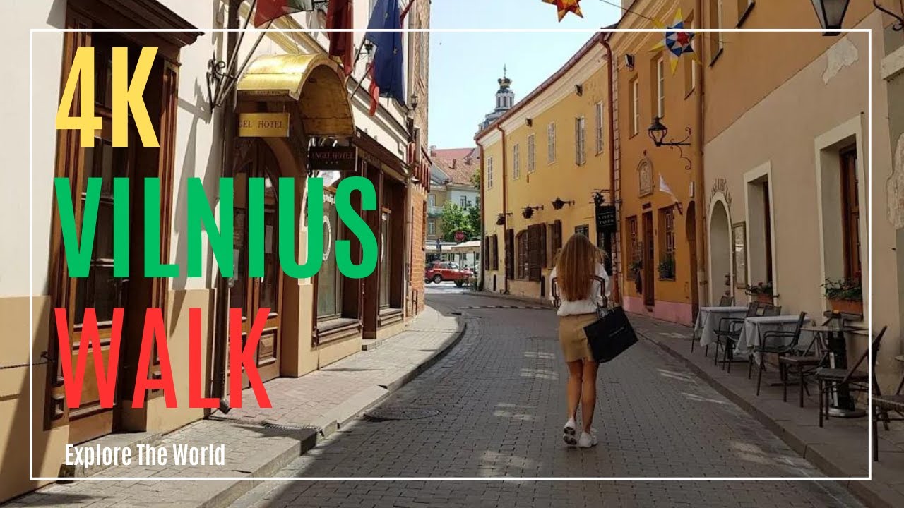 【4K】 Lithuania Vilnius Walk - Streets Savičius, Stikliai, Gaonas & Universitetas with City Sounds