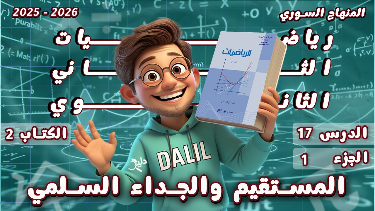 المستقيم والجداء السلمي | الدرس 17 الجزء 1️⃣ رياضيات الحادي عشر علمي كتاب الجزء 2 المنهاج السوري