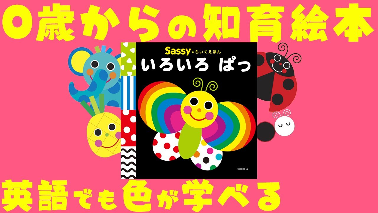 公式【絵本 読み聞かせ】英語でも色が学べる!0歳からの知育絵本『Sassyのちいくえほん いろいろぱっ』【連続動画】