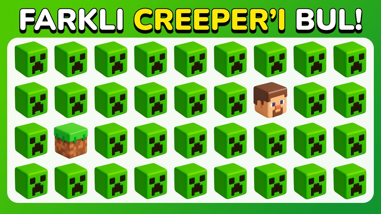 Farklıyı Bul – MINECRAFT Özel ⛏️🔥 | Emoji Quiz