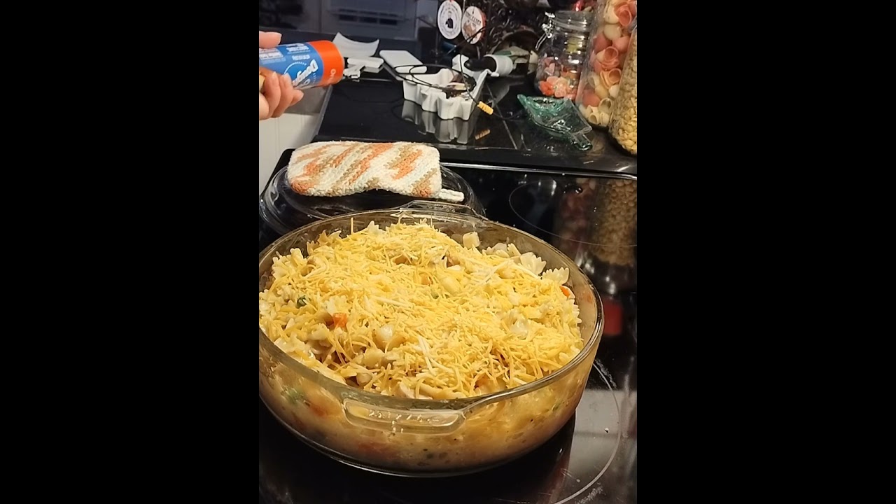 Leftover chicken and pasta bake. #cooking #leftover #chicken 