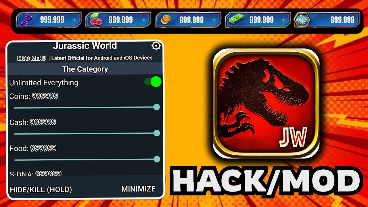 Jurassic World The Game MOD APK 2026 | Unlimited Cash, Bucks, JW Points & S-DNA (iOS & Android)