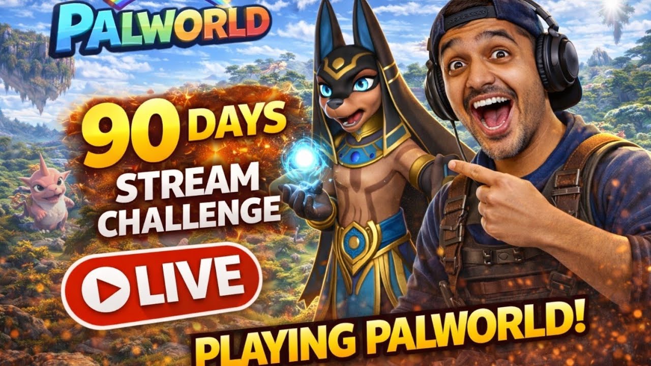 Day 1/90 🔥 Palworld Hindi LIVE | 90 Days Live Stream Challenge