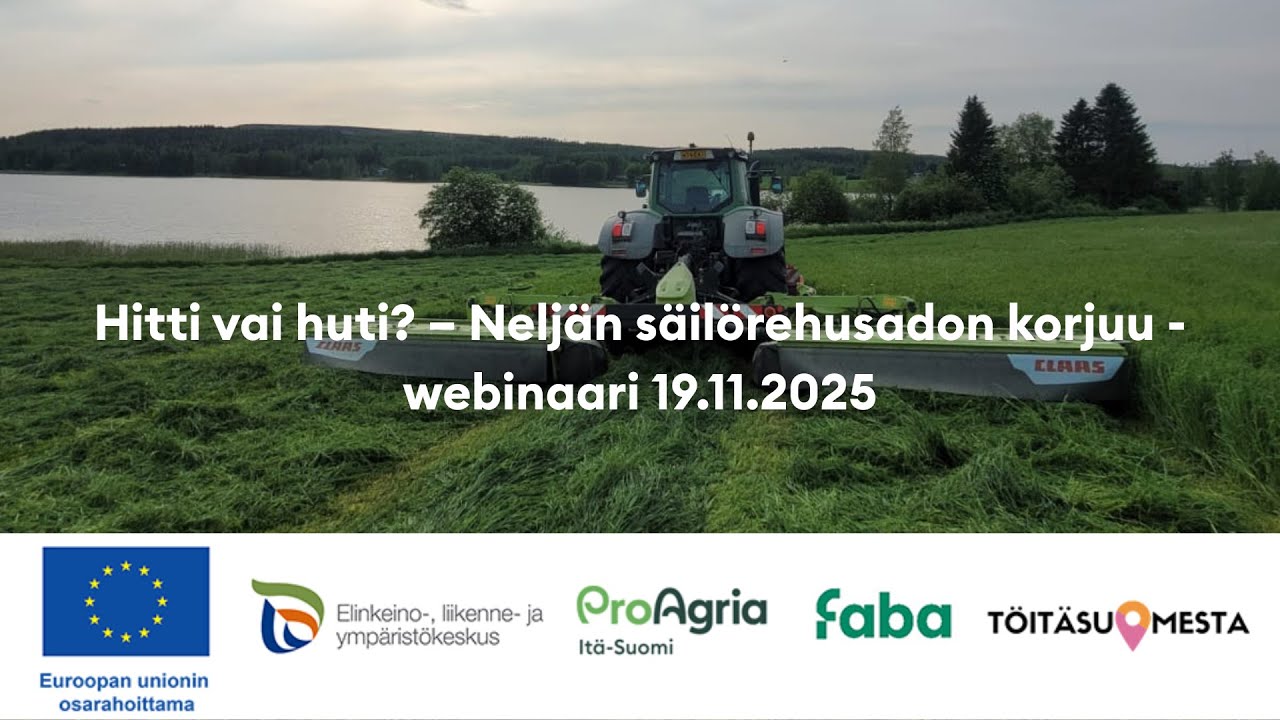Hitti vai huti? – Neljän säilörehusadon korjuu -webinaari
