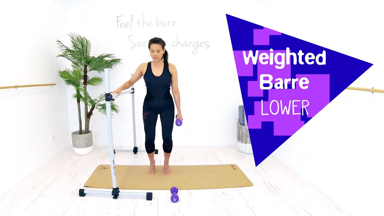 Lower Body Ballet Barre Workout with Weights - BARLATES BODY BLITZ Weighted Barre Lower