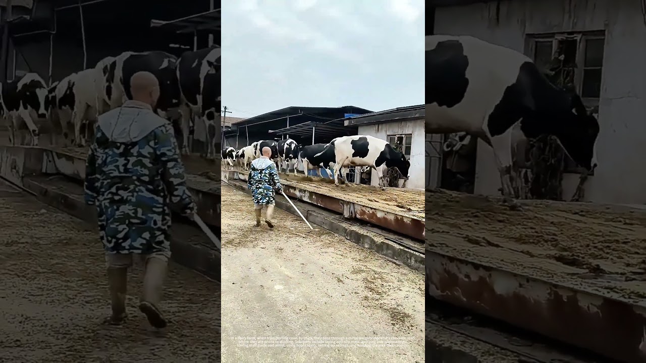 Process Of Loading Cows Onto Truck For Transportation !