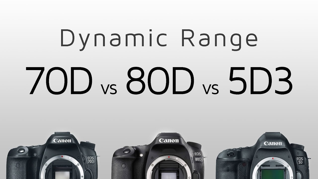 Dynamic range comparison: 70D vs 80D vs 5D Mark III
