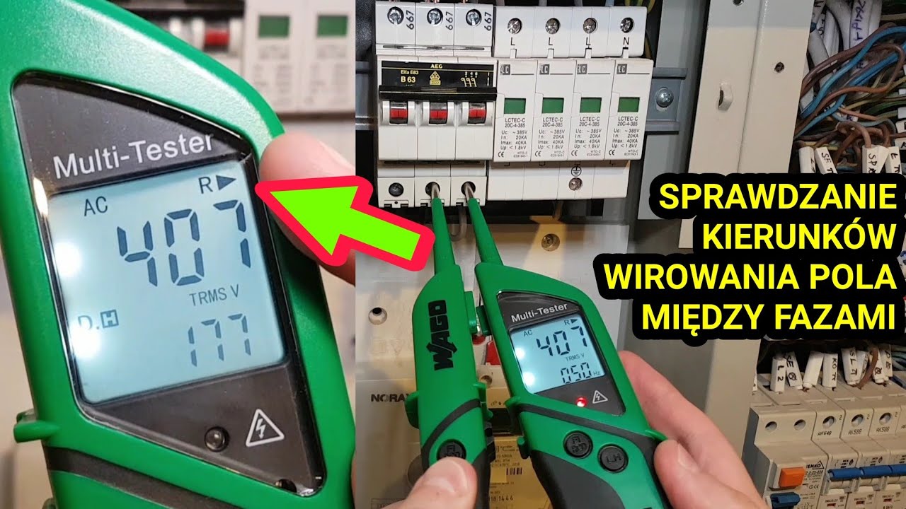 Jak sprawdzić kierunek wirowania pola między fazami, test kolejności faz - WAGO PROFI LCD 206-707