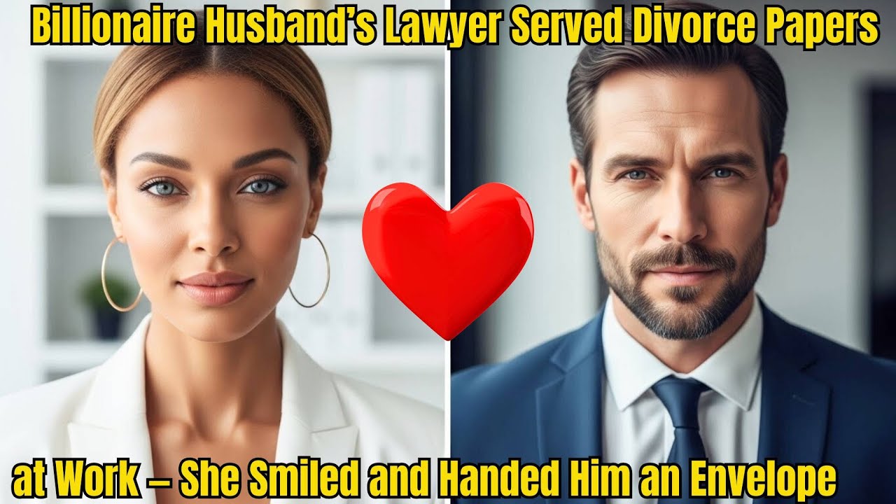 Billionaire Husband’s Lawyer Served Divorce Papers at Work — She Smiled and Handed Him an Envelope