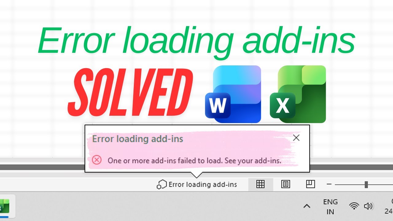 Ошибка загрузки надстроек в Excel, Word и офисных приложениях (исправлена)