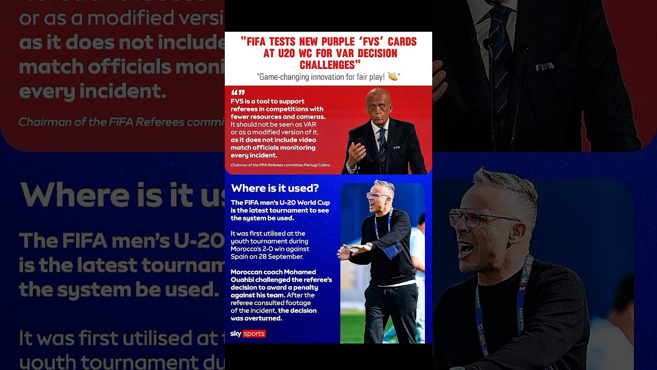 FIFA Trials New Challenge Cards #FIFA #VAR #ChallengeCard #Football #U20WorldCup #PurpleCard #UEFA