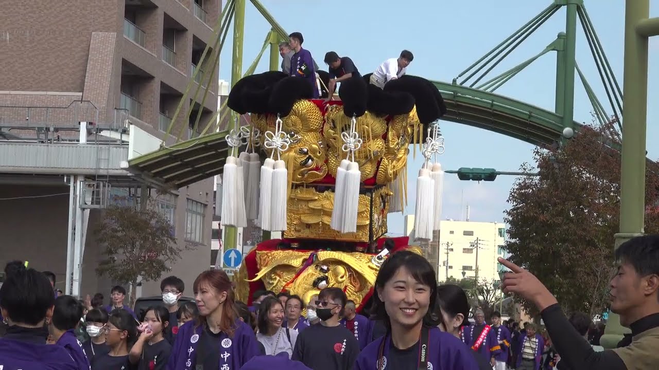 西条祭り　マックスバリュー前通り御輿　事故中止　20231015