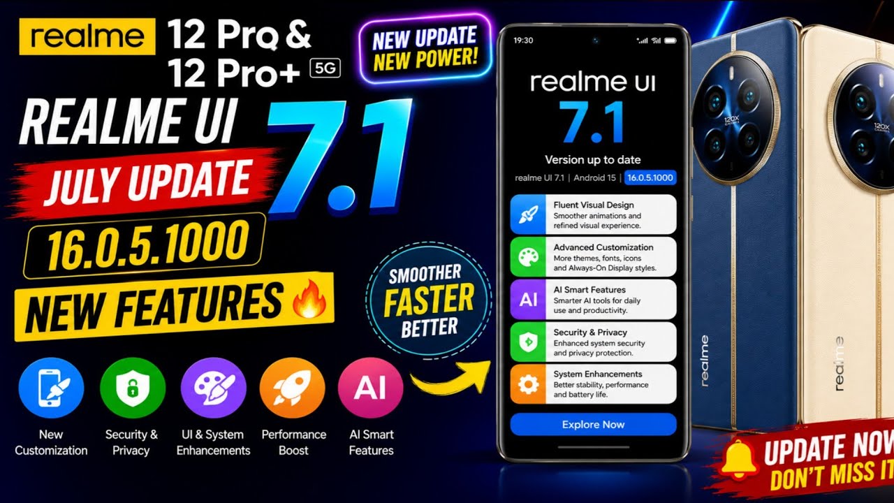 Realme 12 Pro & 12 Pro+ July Update: Realme UI 7.1 | 16.0.5.1000 Full Review 🚀