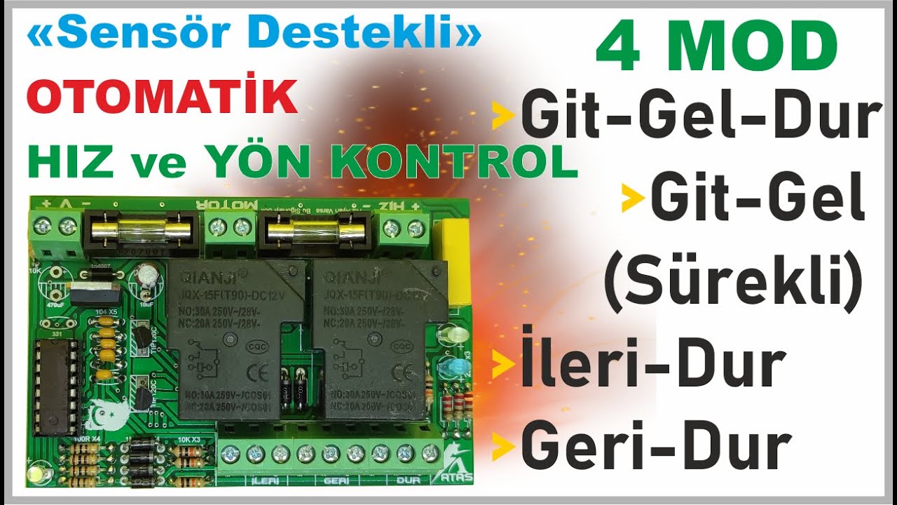 Otomatik DC Motor Hız ve Yön Kontrol Devresi | Sensör-Buton-Switch Destekli